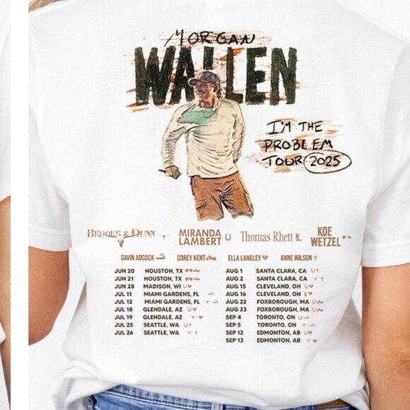 Morgan Wallen I'm The Problem Tour 2025 Concert Shirt, Country Music 91 - Picture 2 of 5